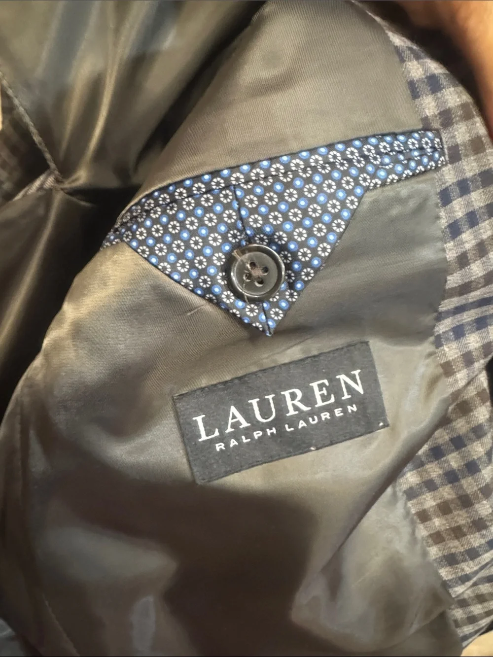 Lauren Ralph Lauren Gray Glen Plaid Blazer with Navy Pants and White Shirt